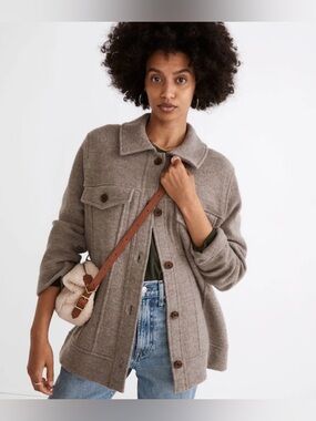 Madewell Boiled Wool Bridgman Sweater Jacket